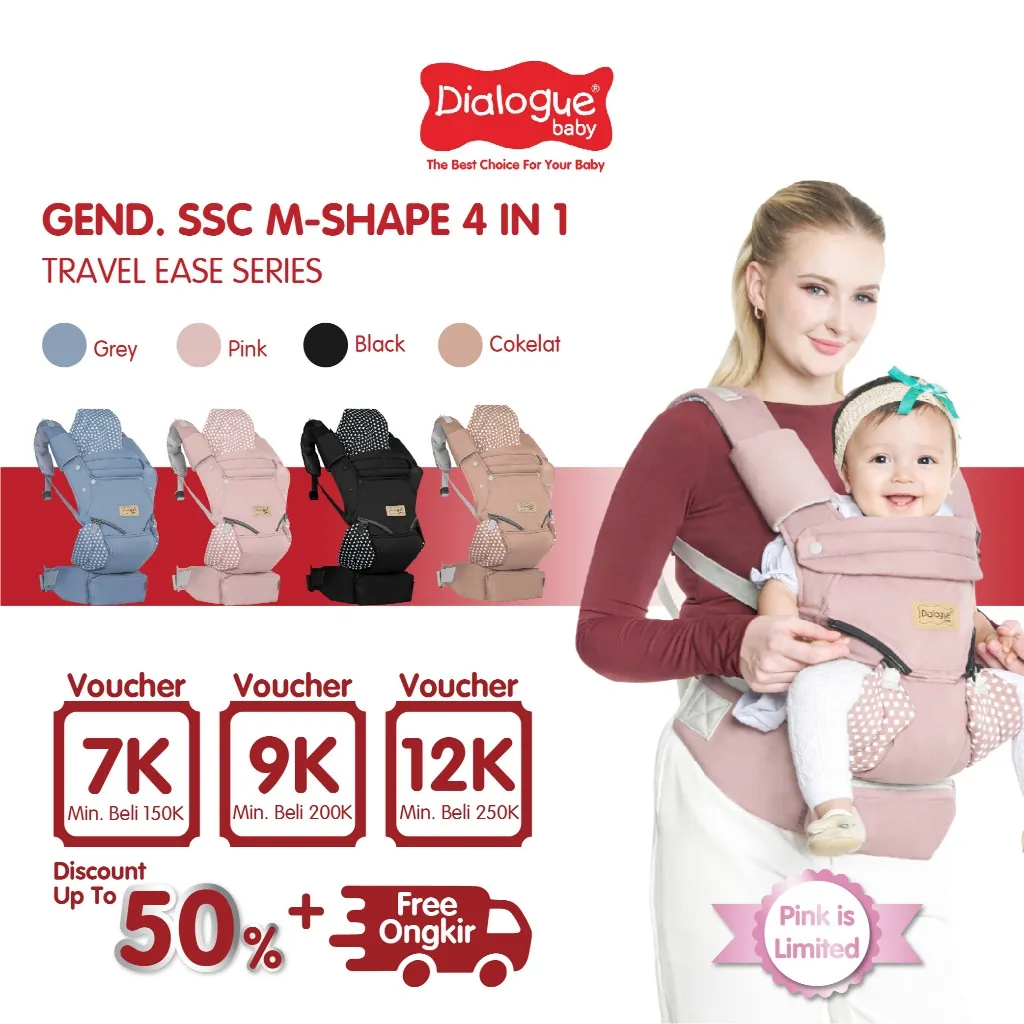 Dialogue Baby Gendongan Bayi SSC 4 in 1 M-Shape Travel Ease DGG4055