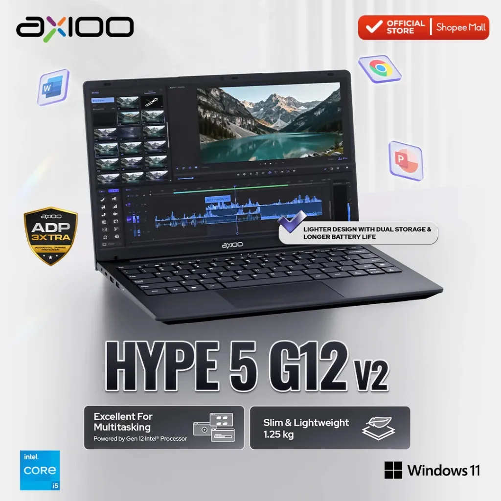 AXIOO Mybook Hype 5 G12 V2 Intel Core i5 1235U RAM32GB SSD1TB 14'' Fhd Ips Windows 11 Pro