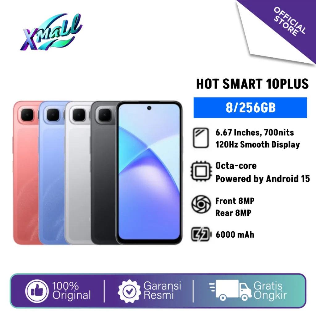 Infinix Smart 10 Plus 8/128GB - Up to 16GB Extended RAM - 6.67 inch 120Hz HD+ - T7250 - 6000 mAh