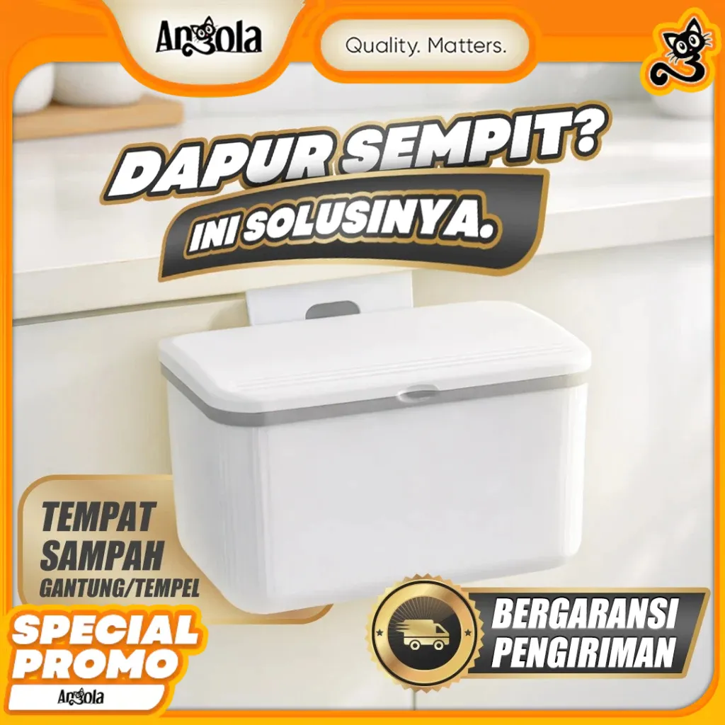 Angola Tempat Sampah Gantung/Tempel Multifungsi E102 Tong Sampah Dapur Toilet / Trash Bin