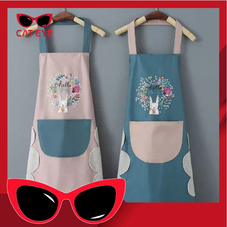PROMO - H5296 Celemek Anti Air Bahan Kain Premium Quality / Celemek Apron Masak Karakter Waterproof Anti Minyak 