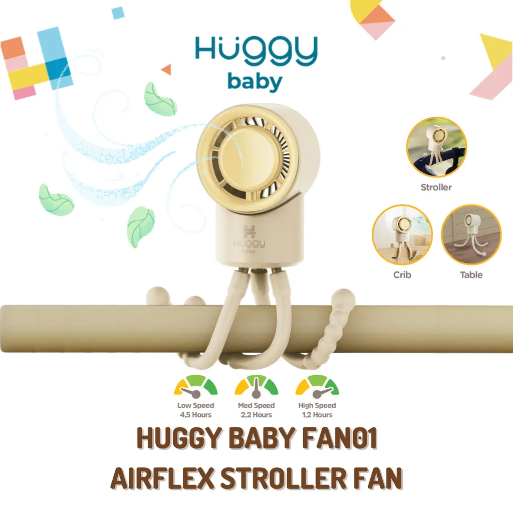 Huggy Baby FAN01 Airflex Stroller Fan | Kipas Angin Stroller Portable
