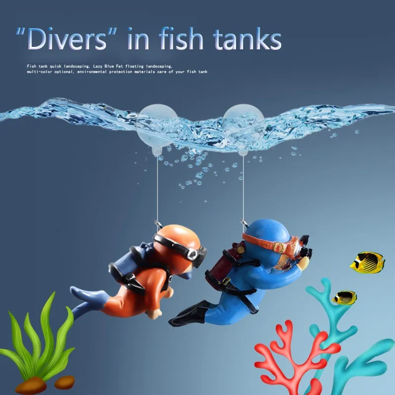 HIASAN Ornamen Penyelam Aquarium Miniatur Penyelam Bahan Resin Untuk Dekorasi Hiasan Akuarium