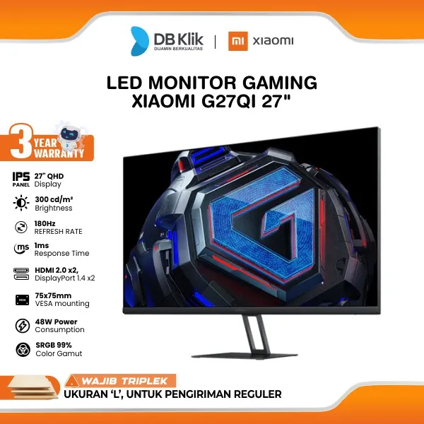 XIAOMI LED Monitor Gaming G27Qi 27" IPS QHD 180Hz 1ms AMD FreeSync HDMI DP