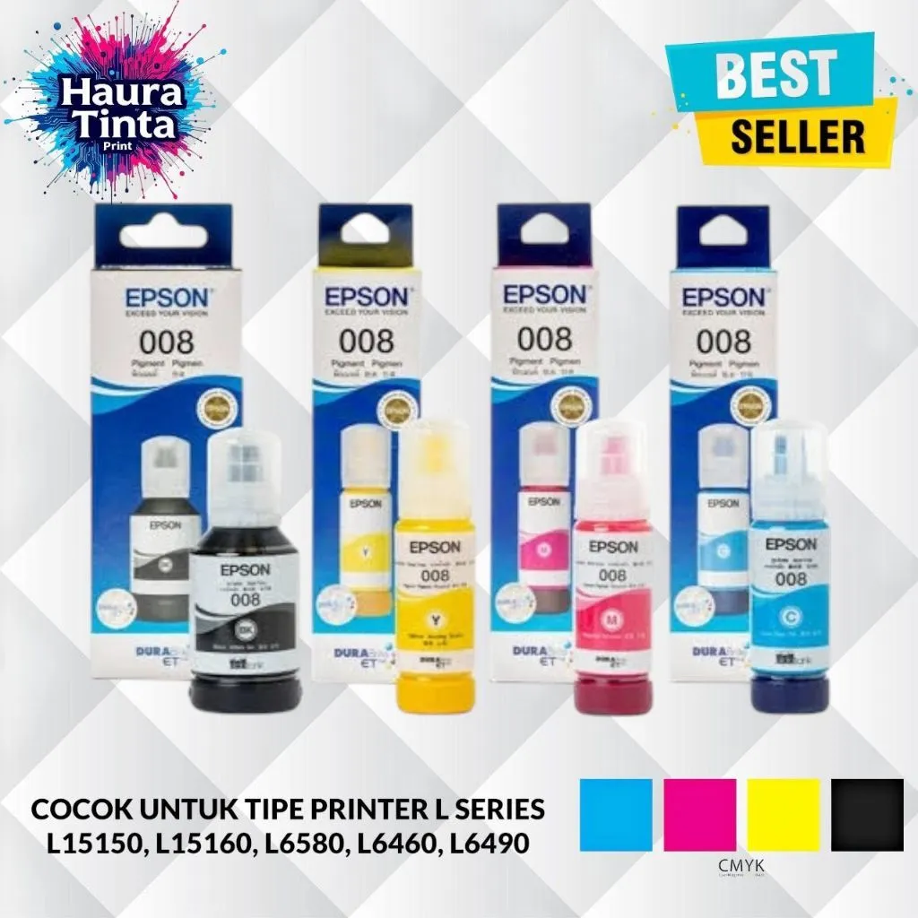 1 Set 4 Pcs Tinta Epson 008 For Printer L15150 L15160