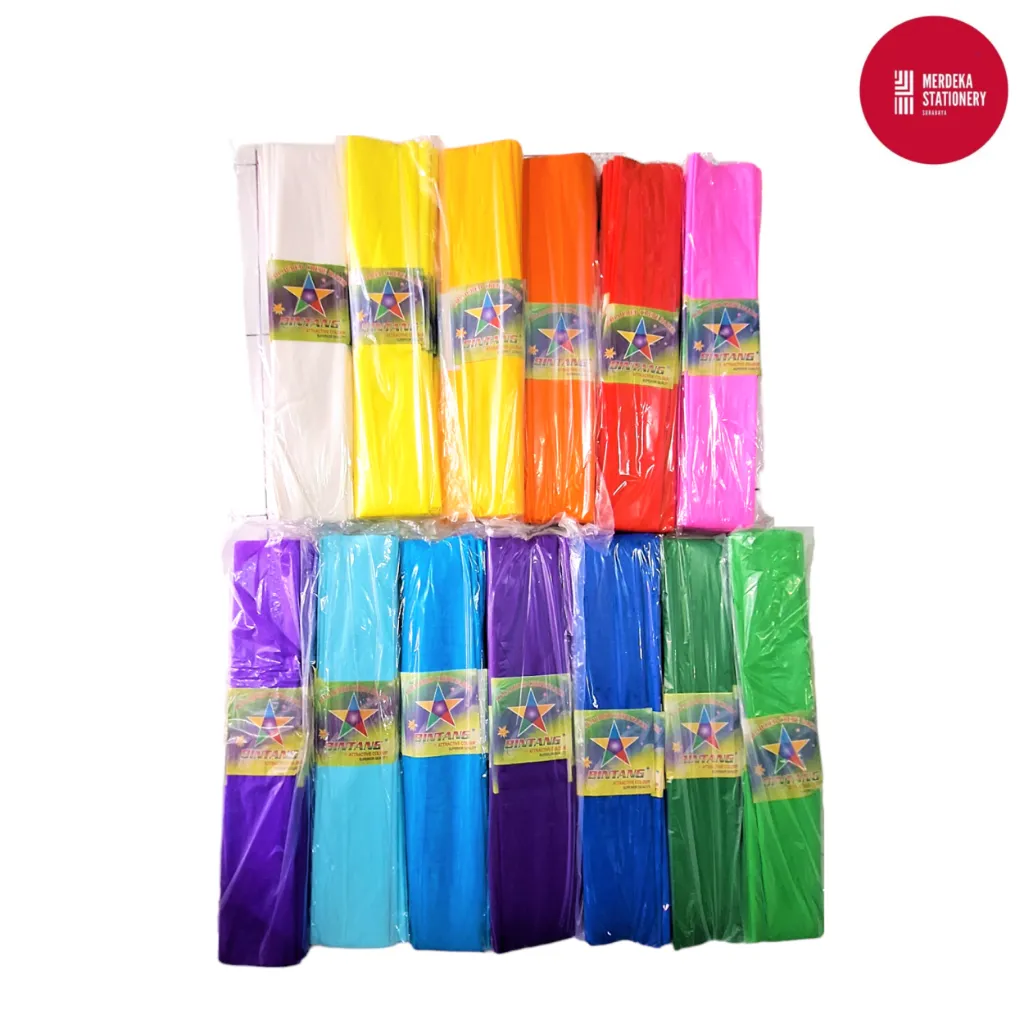 (25 Lembar)Kertas Krep/Crepe Hiasan/Decor/Dekorasi Warna Bintang/Kapal layar 60x110 cm
