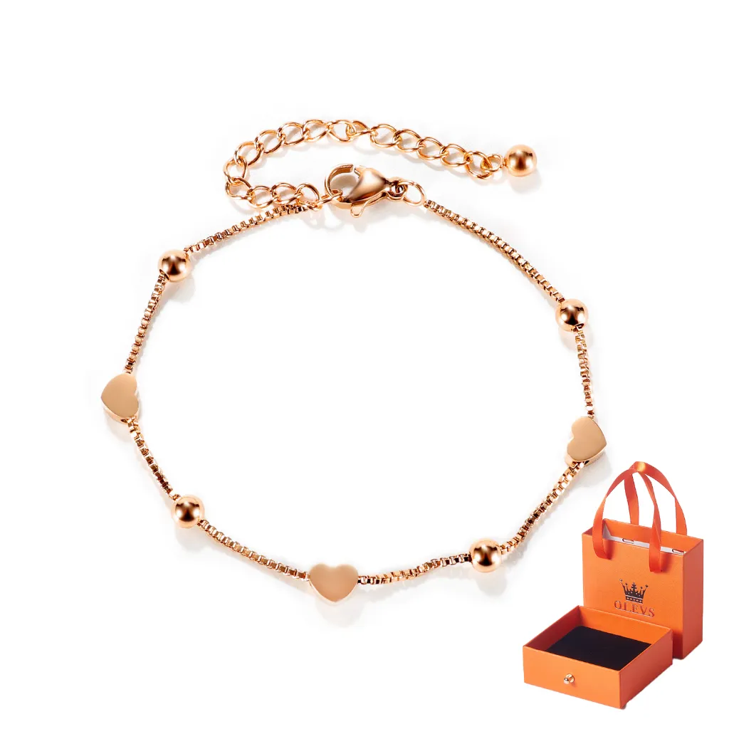 OLVES Gelang Titanium Wanita Gelang Serut Perhiasan Fashion Perak Stainless Steel Gelang for Women Perhiasan Model GS1163