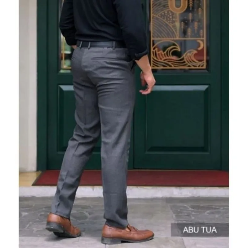 MALLVINO - Celana Formal slimfit pria Bahan Quality super Premium Celana kerja Formal Bahan wol