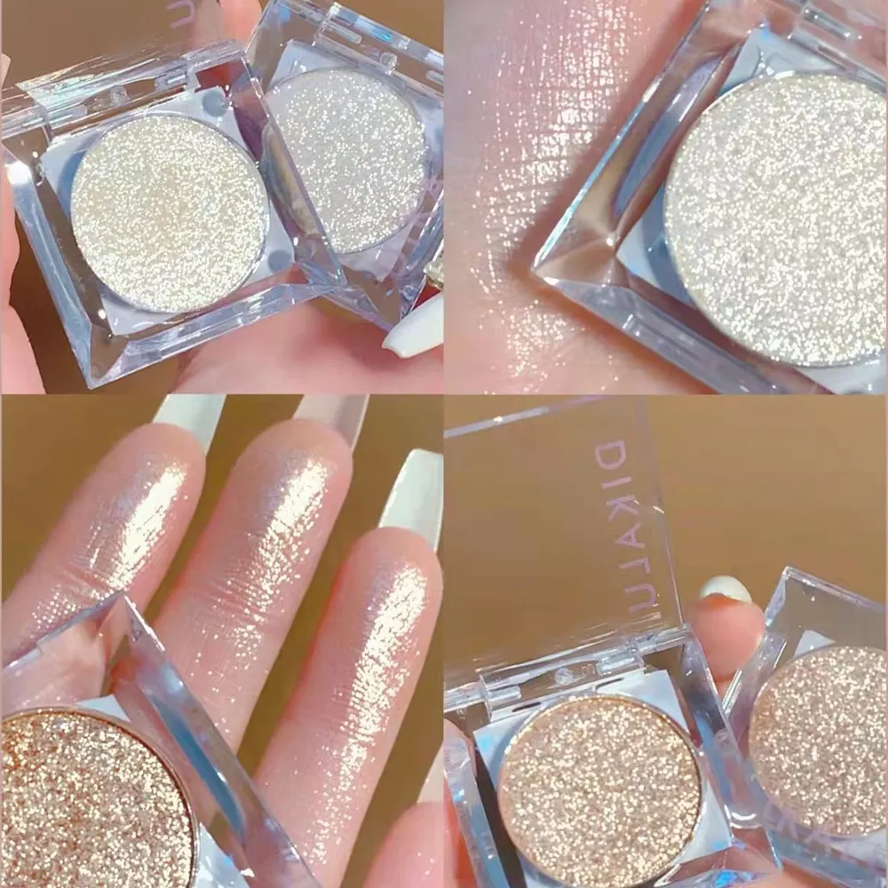 【Tersedia】Glitter Eye Shadow Highlighter Pearlescent Eyeshadow Long-Lasting Contour Bronzer