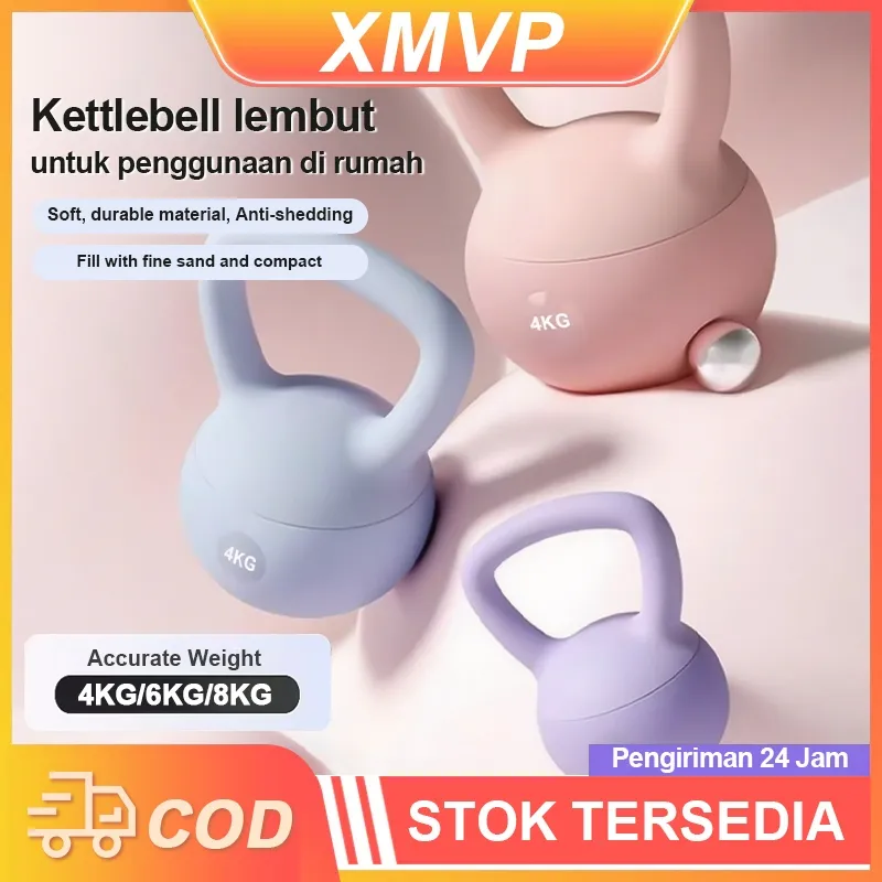 XMVP Kettlebell Lunak 2.5/4/6/8kg - Dumbell Set Peralatan Kebugaran Rumah Latihan Beban Otot Pria Wanita