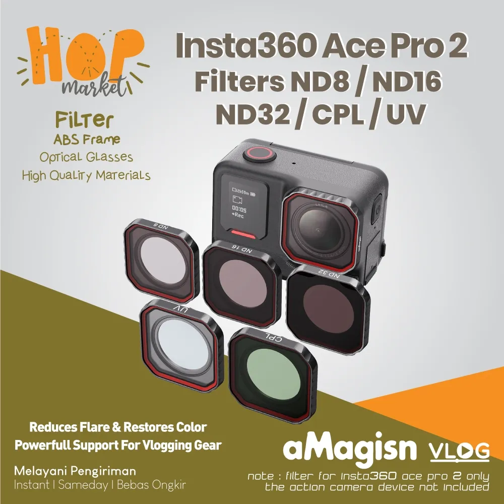 aMagisn Lens Filter UV CPL ND for Ace Pro 2 Insta360 Lensa Combo CPL dan ND8 ND16 ND32 untuk Camera Insta 360 ACE PRO 2