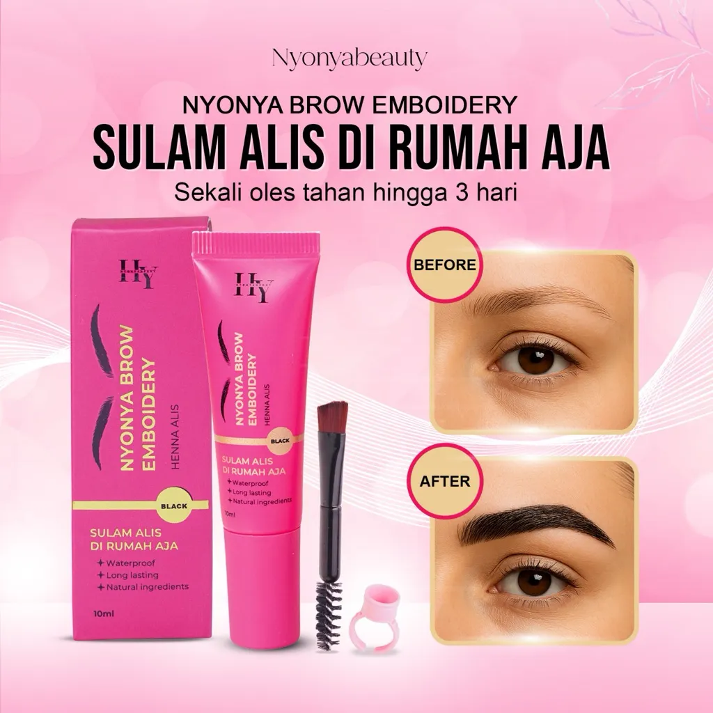 SULAM ALIS DIRUMAH AJA - ALIS TAHAN AIR - EYEBROW WATERPROOF - henna alis - Alis tahan lama - alis waterproof