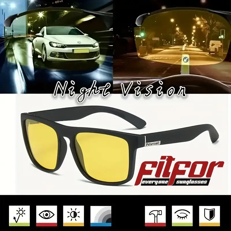 ( BEST SELLER ) FITFOR KACAMATA PRIA POLARIZED NIGHT VISION ANTI SILAU BERKENDARA DI MALAM HARI