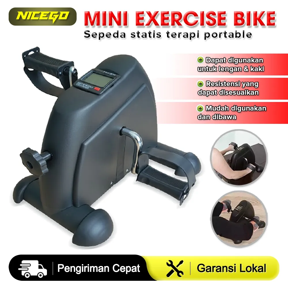 NICEGO Mini Exercise Bike Sepeda Statis Terapi Portable Sepeda Statis Alat Olahraga