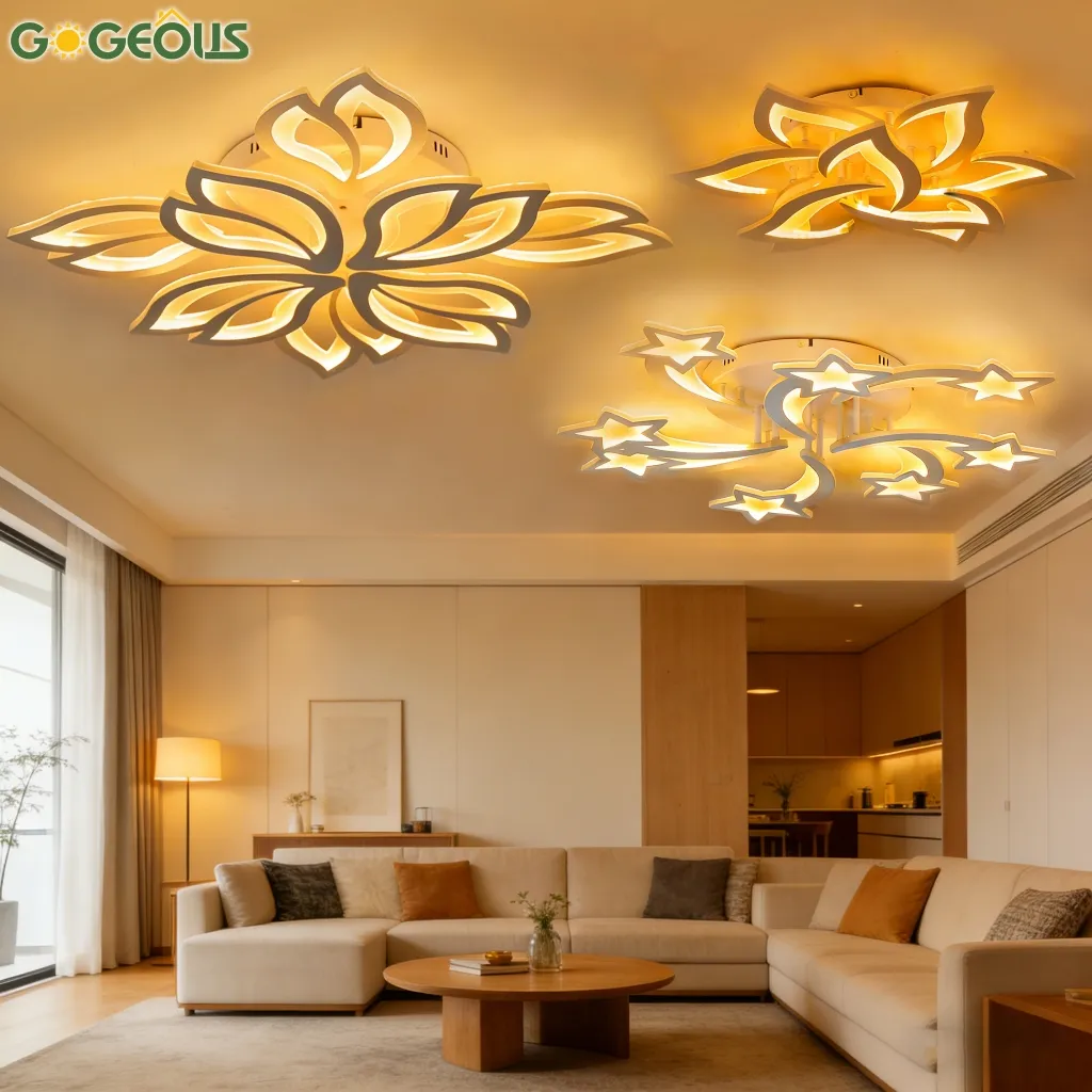 Ramadan Sale Lampu Plafon Ruang Tamu LED 3 Warna Remote Kamar Tidur Minimalis Lampu Gantung Minimalis Hias  Lampu Plafon COD
