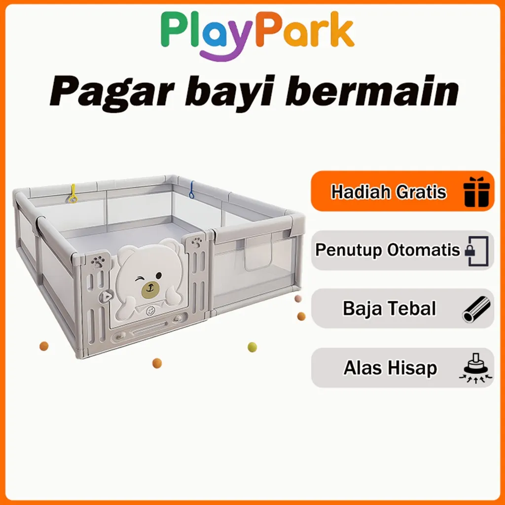 PlayPark Pagar Bayi Bermain Mandi Bola Anak Pembatas Kasur Pagar Bayi Pagar Mainan Anak Playground Anak