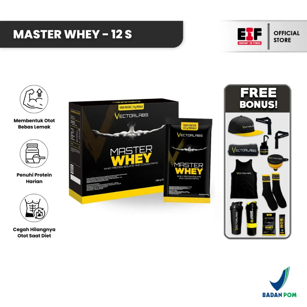 VECTORLABS Master Whey 1 Box 12 Sachet - Suplemen Fitness