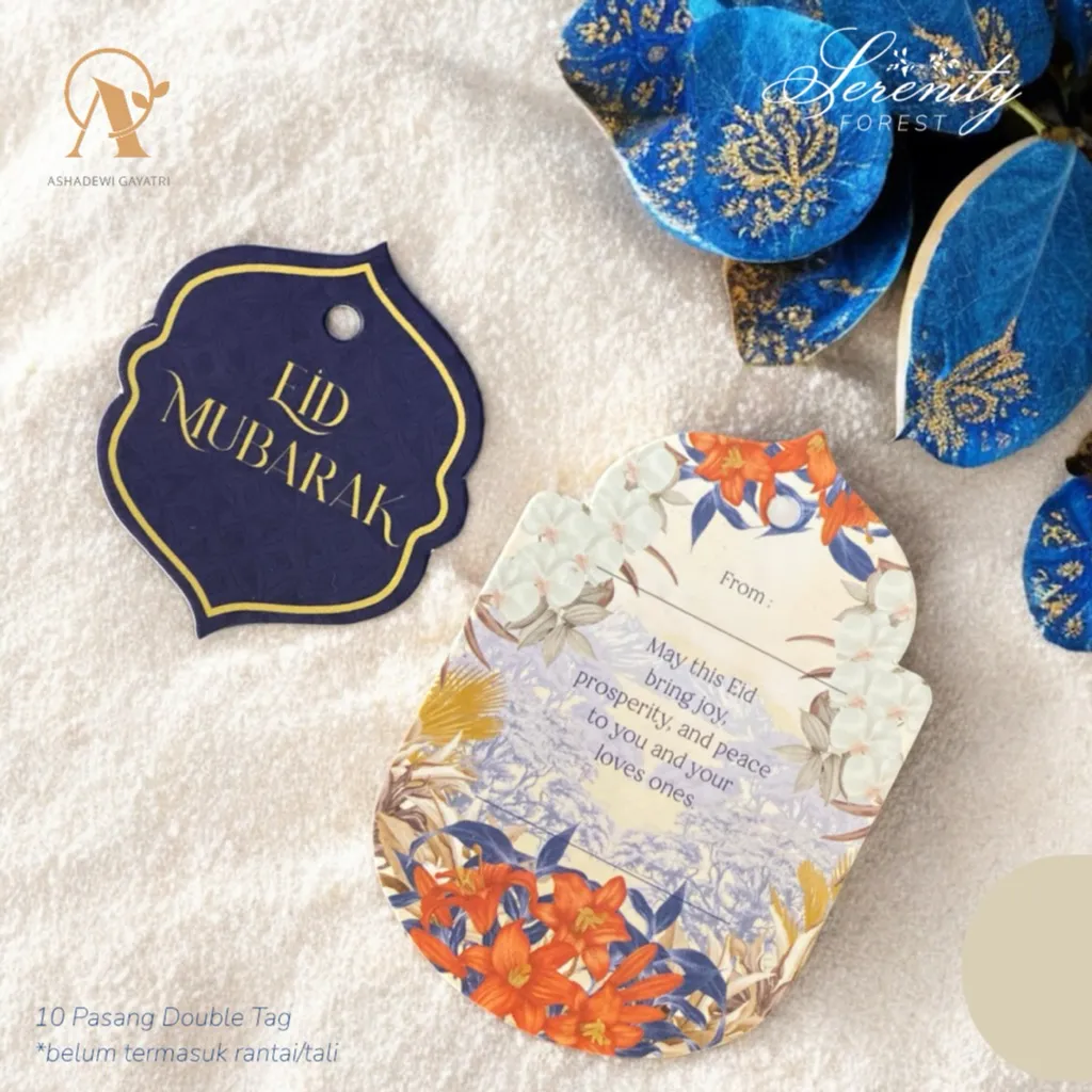 Ashadewi Gayatri - 10pcs Eid Mubarak Tag Serenity Forest / Hangtag