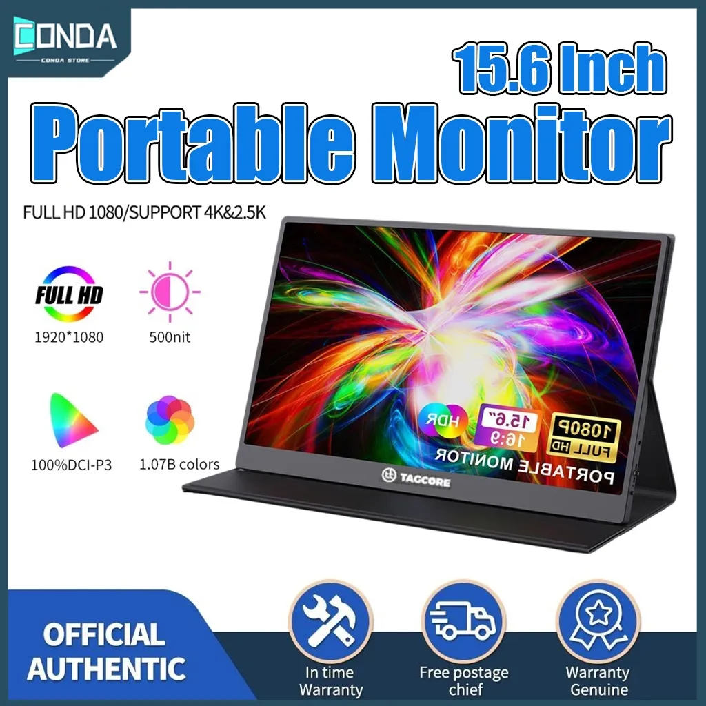 Portable Monitor for Laptop touch/15.6 inci HD 1920*1080P FHD 100% sRGB/120Hz/External Display LCD Type C HDMI IPS Gaming Monitor for laptop PS4/5 XBOX Switch