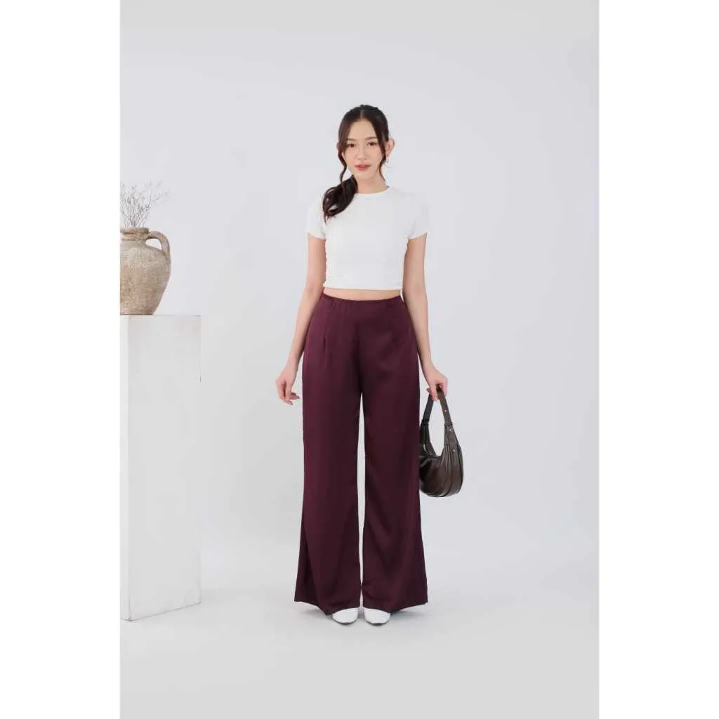 Womscloth - AxelSatin pants Highwaist Premium Korean Look