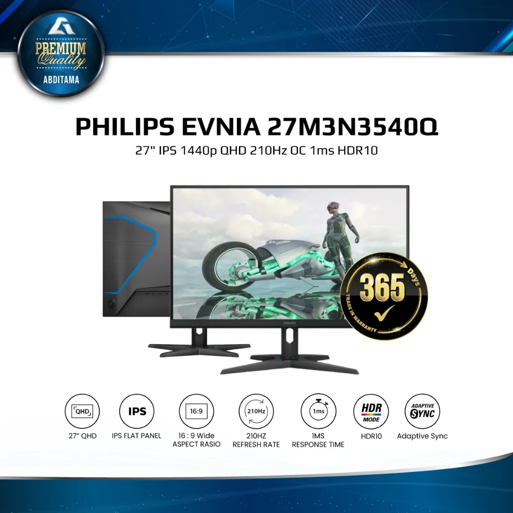 PHILIPS Evnia 27M3N3540Q 27" IPS QHD 1440p 210Hz OC 1ms HDR10 HDMI2.0x2 DP1.4x1