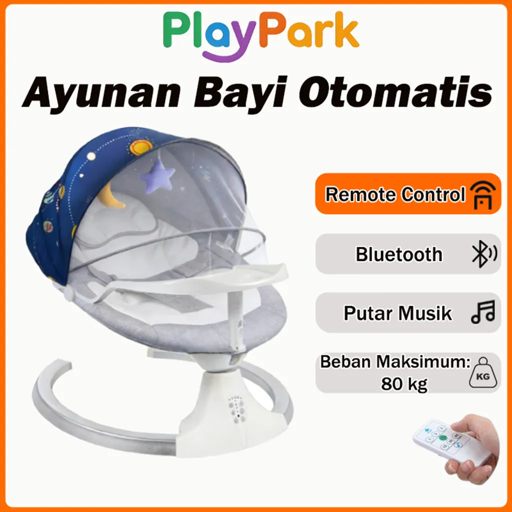 PlayPark Ayunan bayi elektrik Ayunan bayi otomatis Baby Swing Listrik Lipat Ayunan Bayi Elektrik Automatic Ayunan Bayi Duduk Goyang Portable