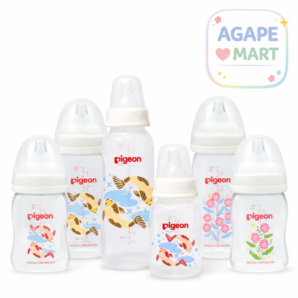 PIGEON BOTOL SUSU DOT ULIR STANDARD PP RP WIDE NECK 50 120 160 240 ml BABY BOTTLE ASSORT PERLENGKAPAN MINUM ANAK SILICONE NIPPLE ECO 50ml 120ml 240ml BPA FREE