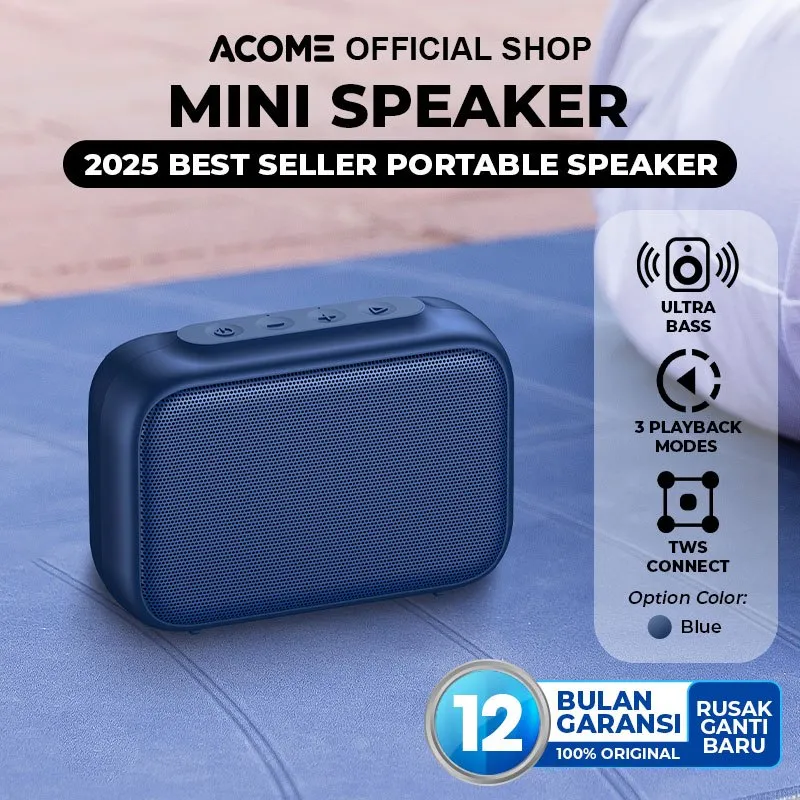 Acome Speaker Mini Bluetooth 5.0 Super Ultra Bass High Power Portable TWS A1 SENSE