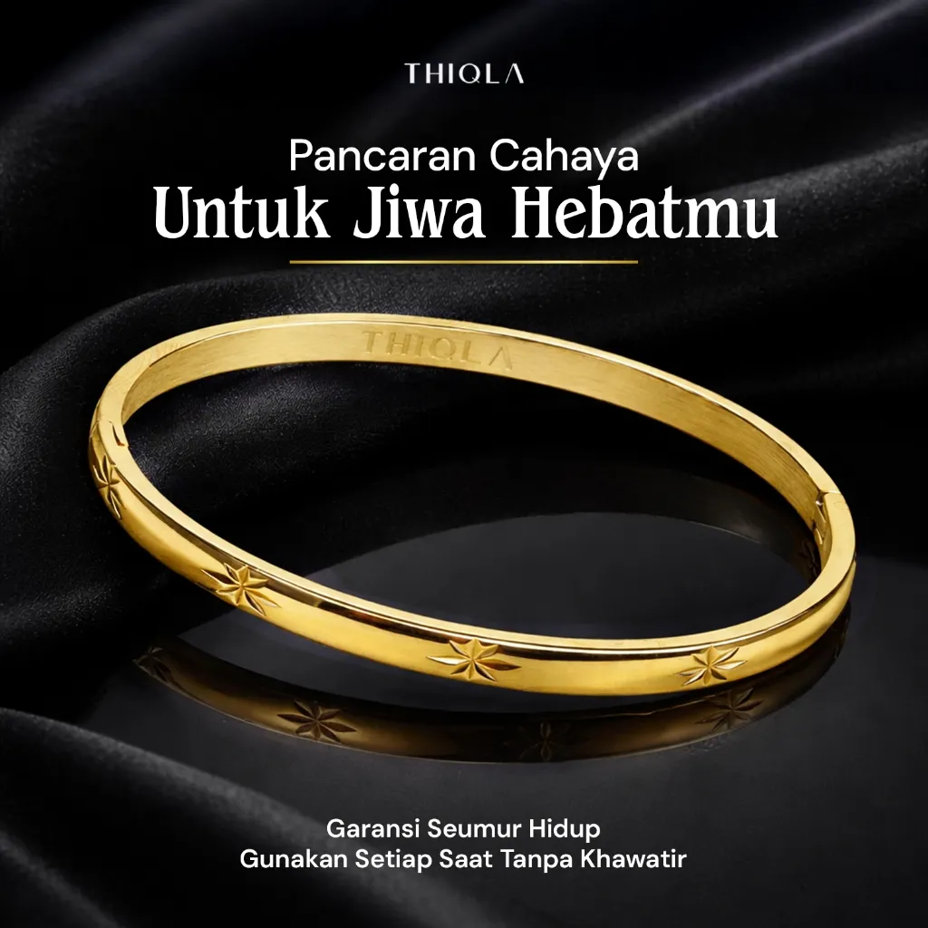 THIQLA - Gelang Bangle Oval Kecil SORAYA - Perhiasan Bangle Wanita Premium Korean Style - Stainless Steel Ori Mirip Gelang Bangle Titanium Anti Karat