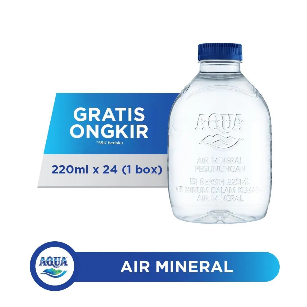 AQUA Air Mineral Cube 220ml x 24 botol (1 box)