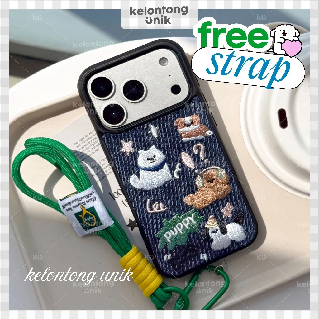 KELONTONG UNIK | WOOFY Tiny Woof Jeans Denim Case - Hardcase Softcase/ Casing HP for iPhone 11 12 13 14 15 16 17 PRO PROMAX PLUS ,CISN