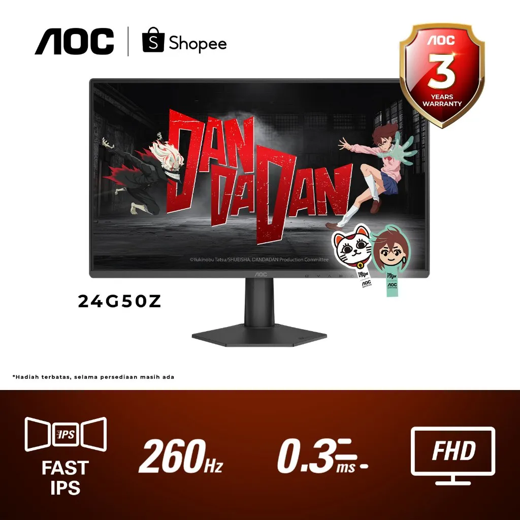 Monitor LED AOC 24G50Z Adaptive Sync 23,8" FAST-IPS 240Hz(260Hz Over Clock) FHD 0.3MS