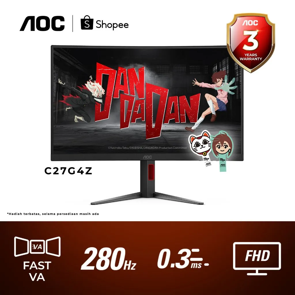 Monitor LED AOC C27G4Z Adaptive Sync 27" Fast VA 0.3ms 280Hz Curve Gaming Monitor