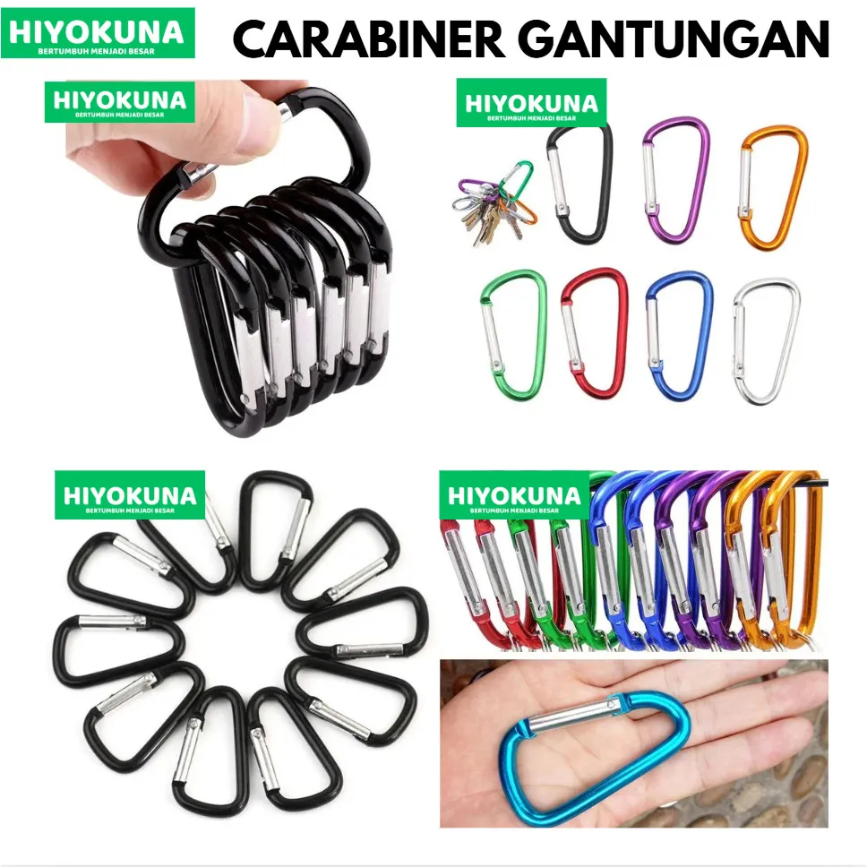 Carabiner Gantungan Kunci Warna Warni Aluminium Alloy 5D Shape Gantungan Karabiner Snaphook Kunci Hydrochrome Carabiner Gantungan Kunci Warna Warni Aluminium Alloy 5D Shape Gantungan Karabiner Snaphook Kunci Hydrochrome