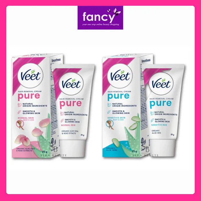 Veet PURE Hair Removal Cream 25gr /60gr Normal Pink / Sensitive Blue NEW