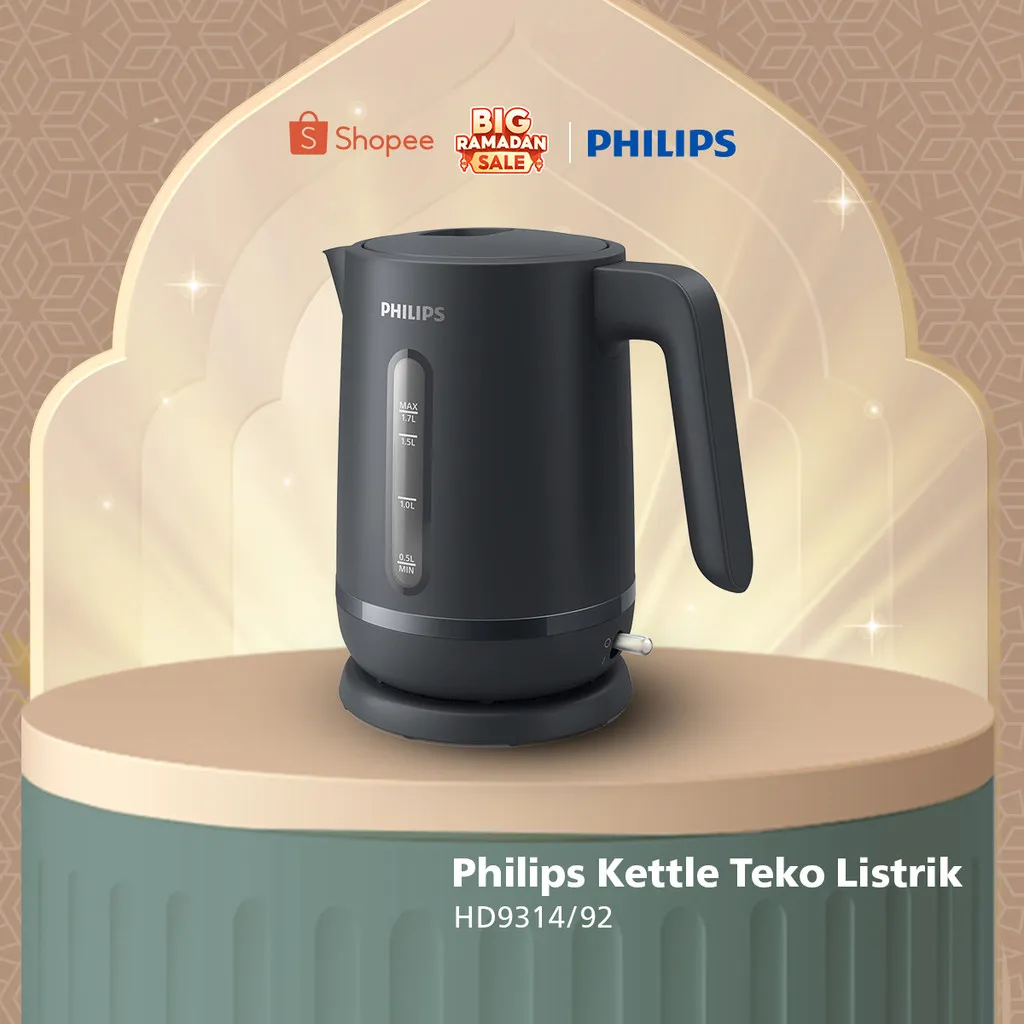 Philips Kettle Teko Listrik HD9314/92 Hitam - Philips Teko Pemanas Air Listrik 1.7 Liter