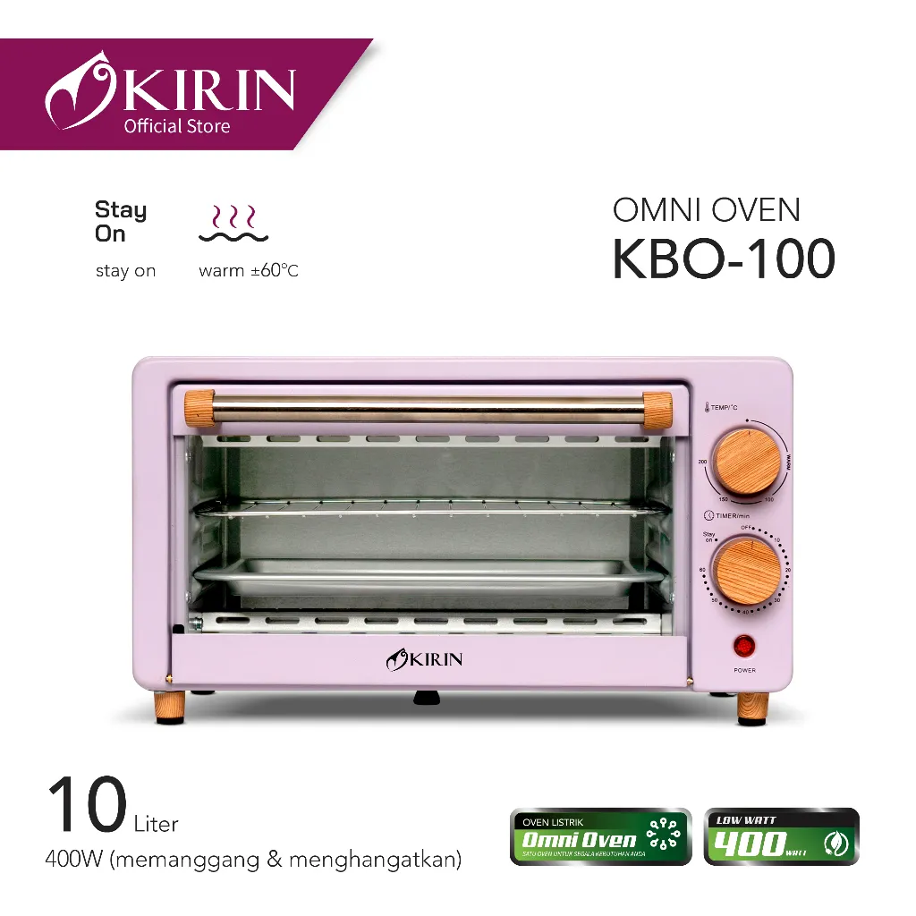 Kirin Omni Oven 10 Liter KBO-100 / Oven Listrik Low Watt/ Pemanggang
