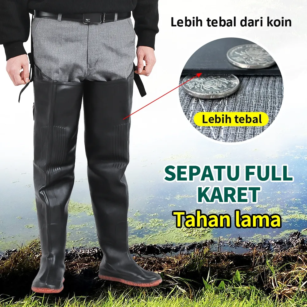 Sepatu Boot Pertanian Terbaru Laki Dewasa Full Karet Anti Air Lebih Tebal