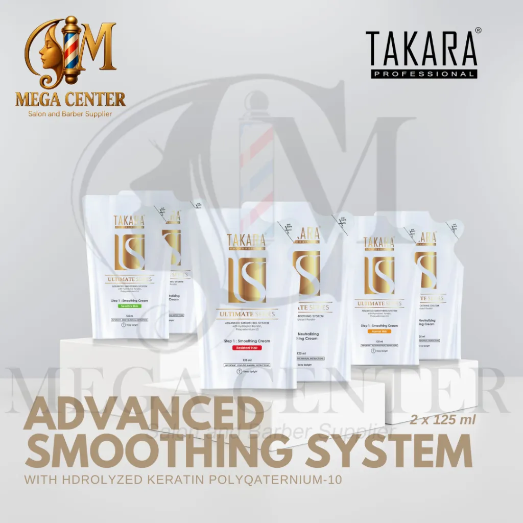 TAKARA Professional Ultimate Series Advanced Smoothing System KIT with Hyrdrolyzed Keratin 125ml x 2 include step 1 & step 2