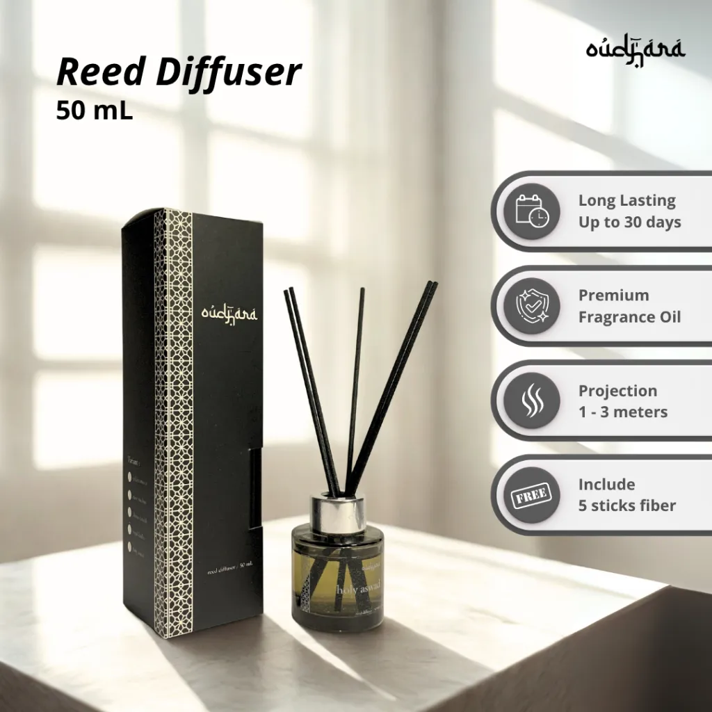 Oudhara | Reed Diffuser Pengharum Ruangan Arabian Scent Dekorasi Elegan Haji & Umrah | 50 mL