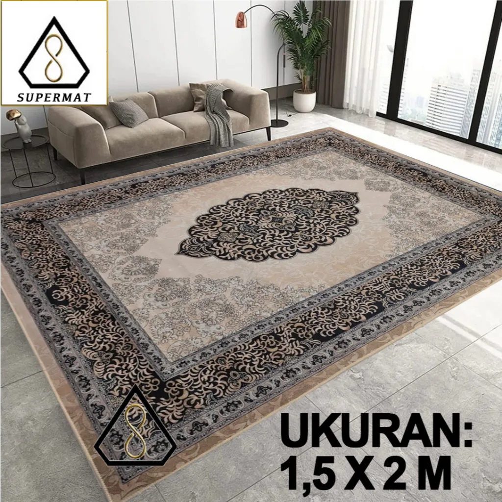 SUPERMAT - Karpet Lantai Eropa Polyester [Uk 200 x 150 Cm]