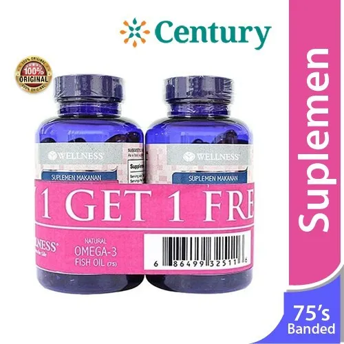 Wellness Omega 3 Fish oil 75'S Banded/Vitamin Omega 3/ Kolestrol / Suplemen Kesehatan