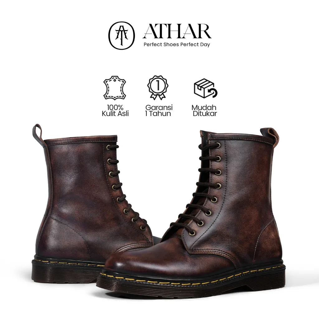 Athar Hamorii - Sepatu Pria Hight Boots Docmart Kulit Asli