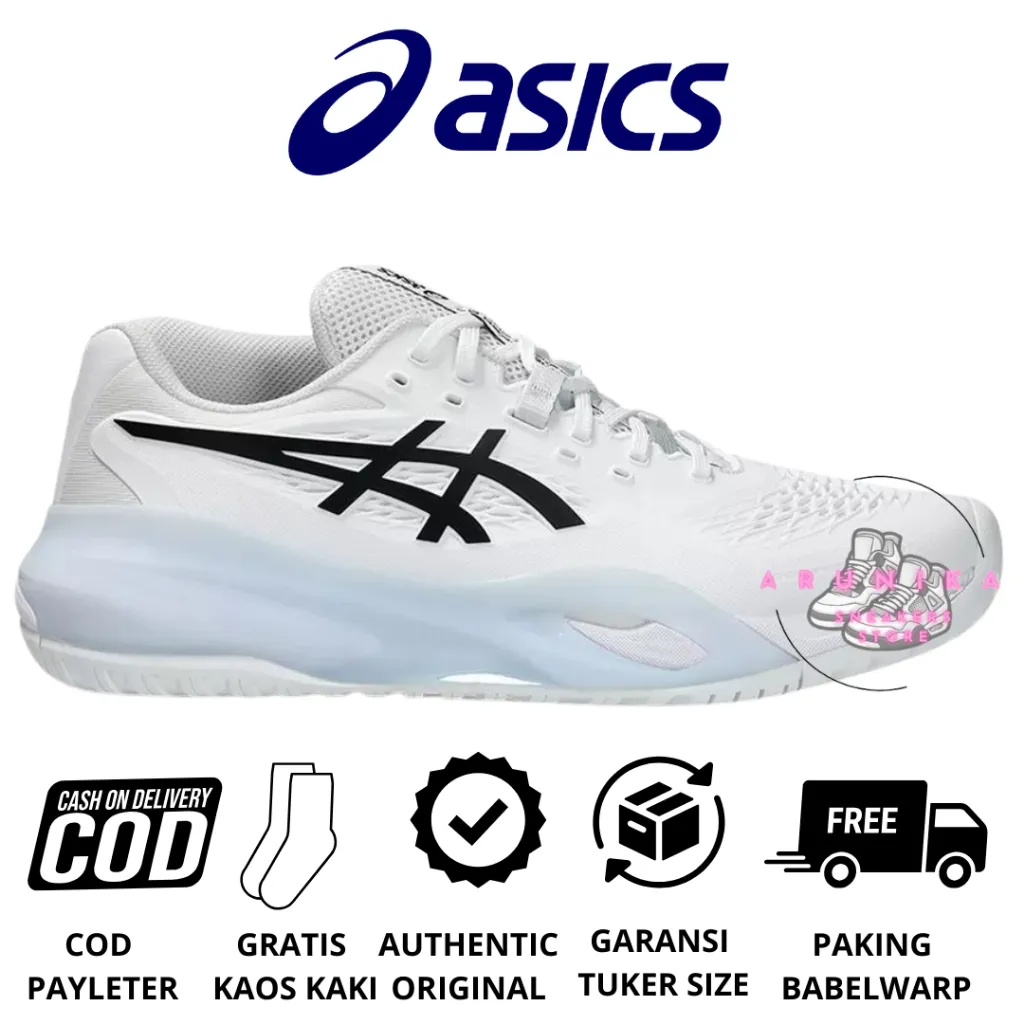 Sepatu Tenis Padel Gel Resolution X White Black Original