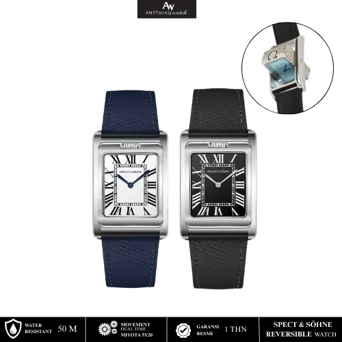 Reversible Watch Dual Time – Luxury Flip Watch Collection - By Anything Watch - unisex watch