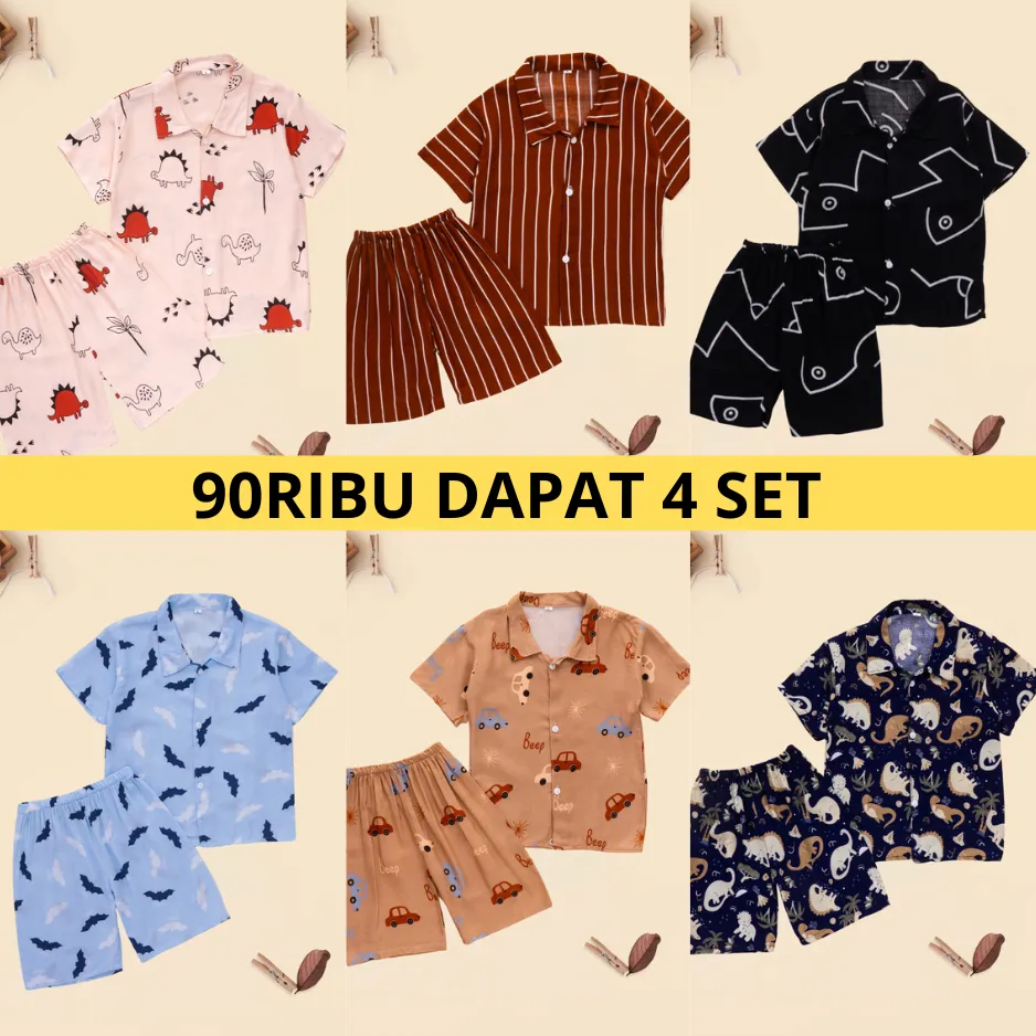 4 SET PIYAMA ANAK RAYON USIA 1-5 TAHUN