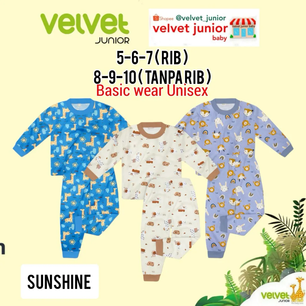 Velvet Junior / Chery House Size 2/3/4/5/6/7 Piyama Besar