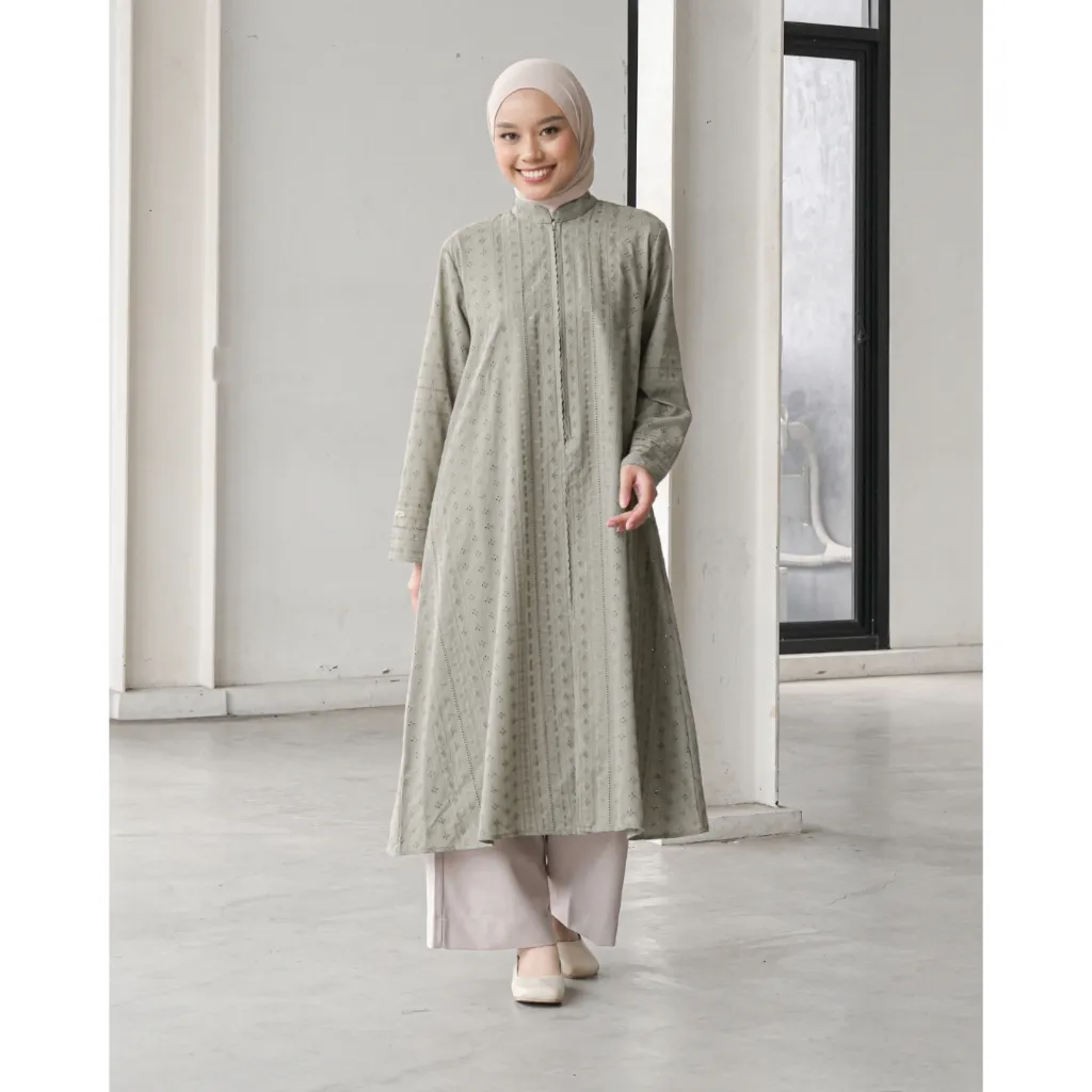 MISTYVORI | Aziza Tunik Bordir Premium Cotton Embroidery Elegan