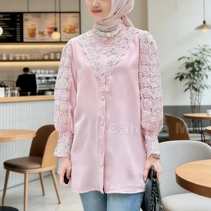 Blouse Wanita Motif Premium Office Look Classy Comfortable