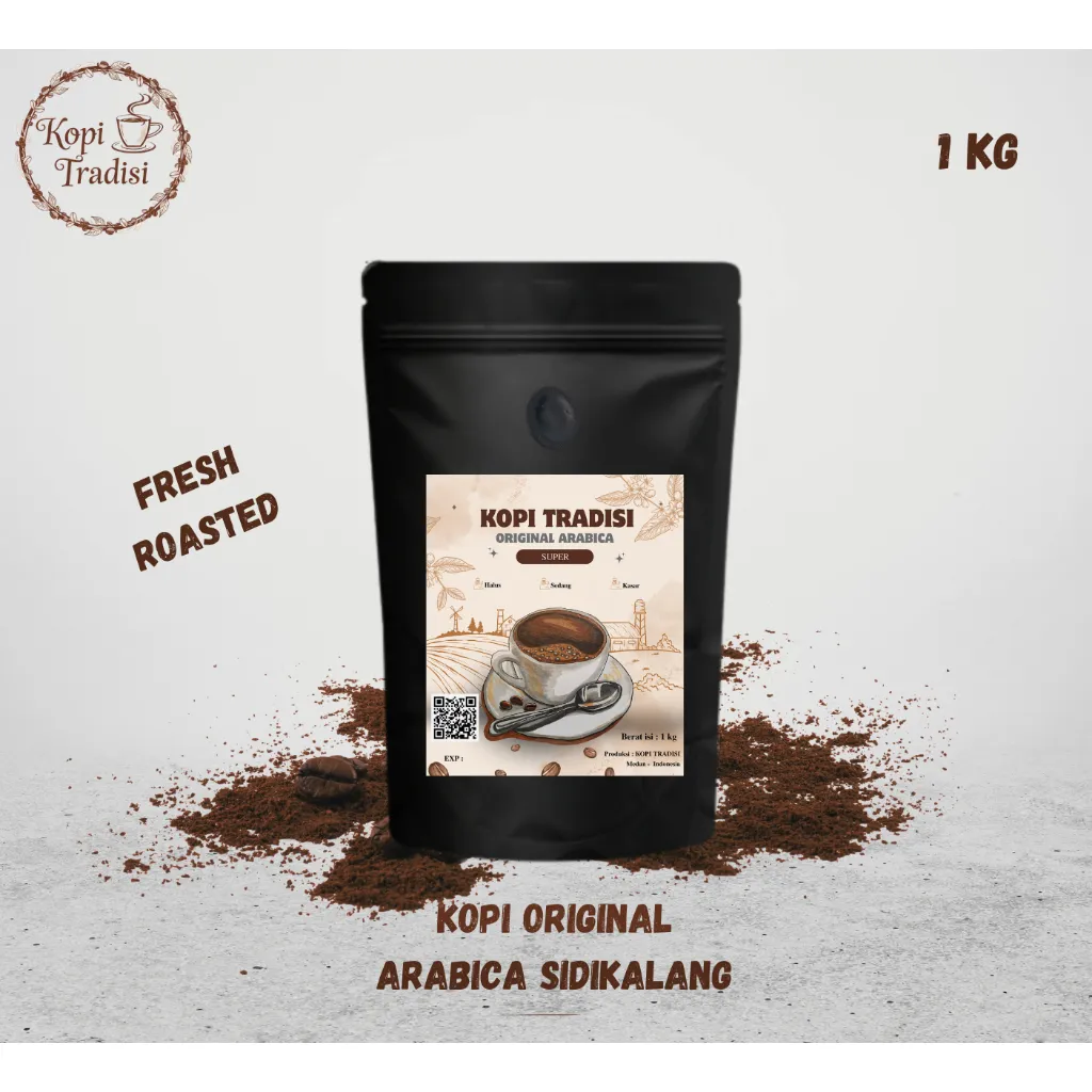 Kopi Bubuk Original Arabica Sidikalang 1kg Fresh Roasted | Kopi Hitam Kualitas Super